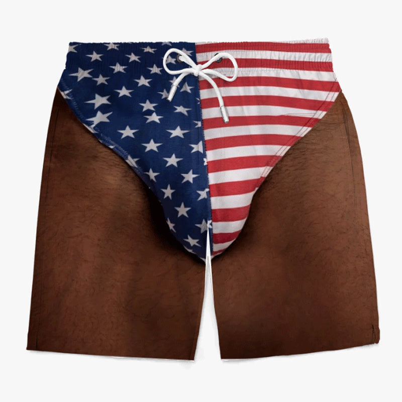 š„Custom Funny Patriotic Men Swim Trunks