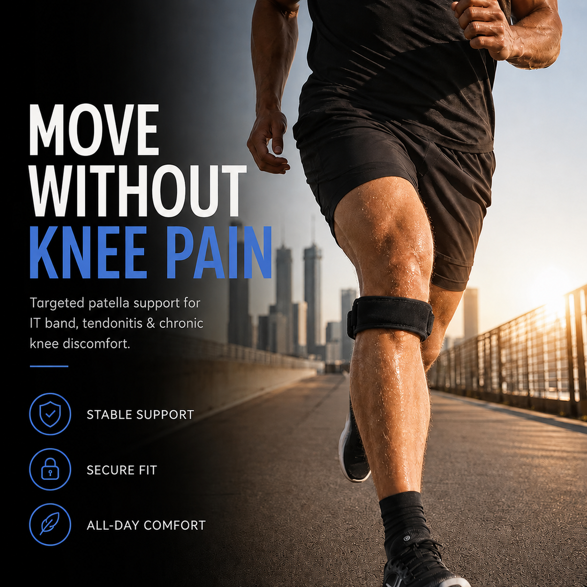 ๐ฅณ2026 HOT SALE๐ฅณ๐50K+ SOLD!๐ฆต๐ช 50% OFF! Sports Patella Brace โ Adjustable strap, breathable neoprene. Relieves knee pain, stabilises patella. Run & gym without pain! ๐โโ๏ธโจ