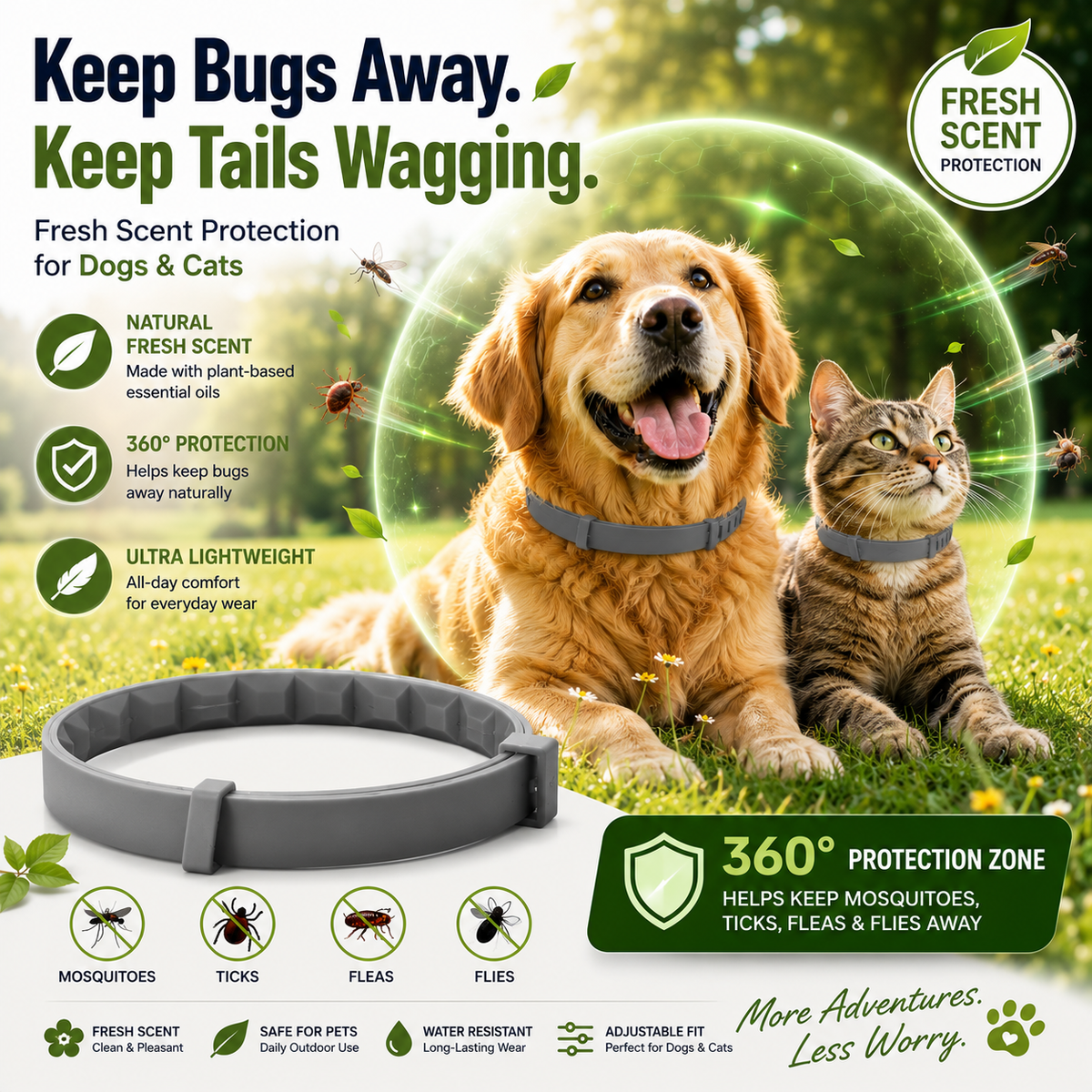 🔥 49% OFF TODAY 🐾 Best Flea & Tick Collar for Pets