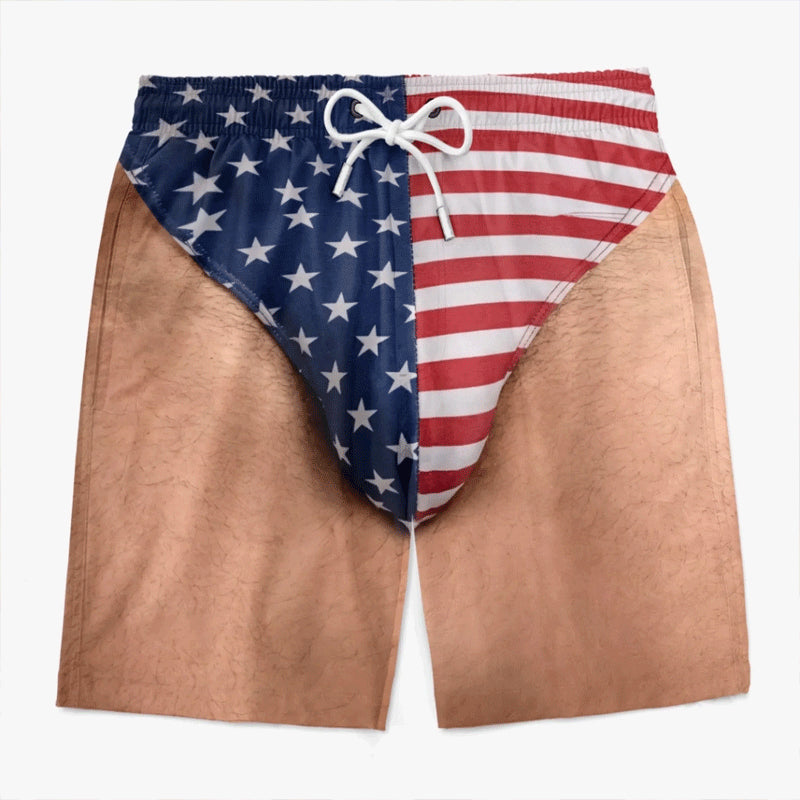 🔥Custom Funny Patriotic Men Swim Trunks