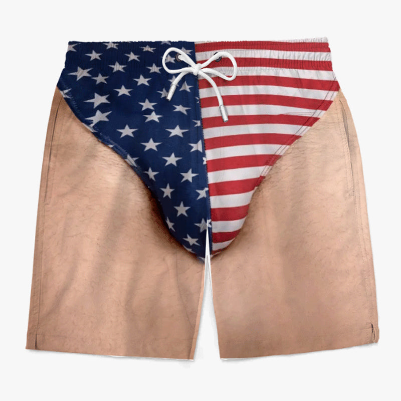 🔥Custom Funny Patriotic Men Swim Trunks