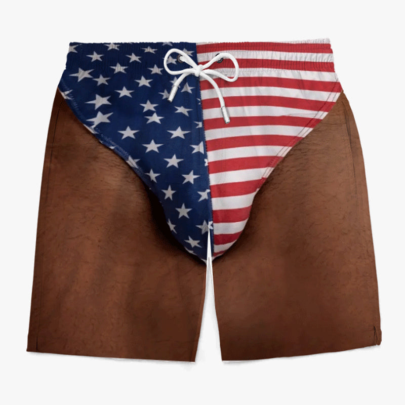🔥Custom Funny Patriotic Men Swim Trunks