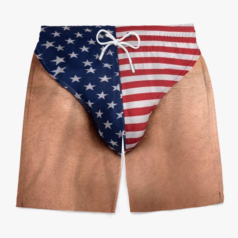 🔥Custom Funny Patriotic Men Swim Trunks