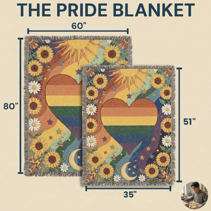 🏳️‍🌈 Handcrafted Rainbow Knit Blanket – Celebrating Pride, Unity & Personal Expression 🌈