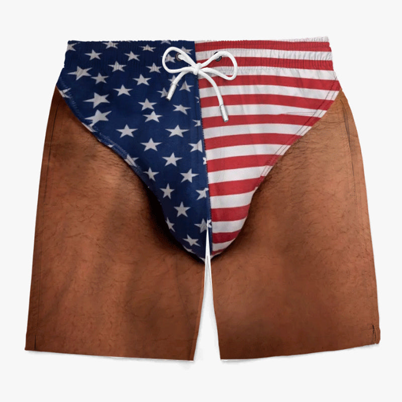 🔥Custom Funny Patriotic Men Swim Trunks