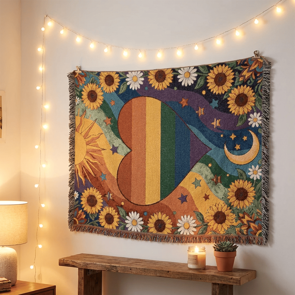 🏳️‍🌈 Handcrafted Rainbow Knit Blanket – Celebrating Pride, Unity & Personal Expression 🌈
