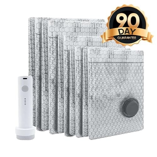 Electric cordless vacuum storage bag set – easily expands storage space by three times.