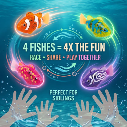 🔥🔥LAST DAY SALE 49% OFF-🛁✨Electronic Pet Fish Bath Toy | LED Light Up | Auto-Swimming Bath Toy🐠💦