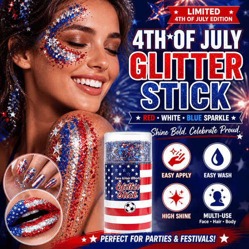 🔥Last Day 49% OFF🦅4th of July Glitter Stick✨🔔Red, White & Blue Body & Hair Sparkle
