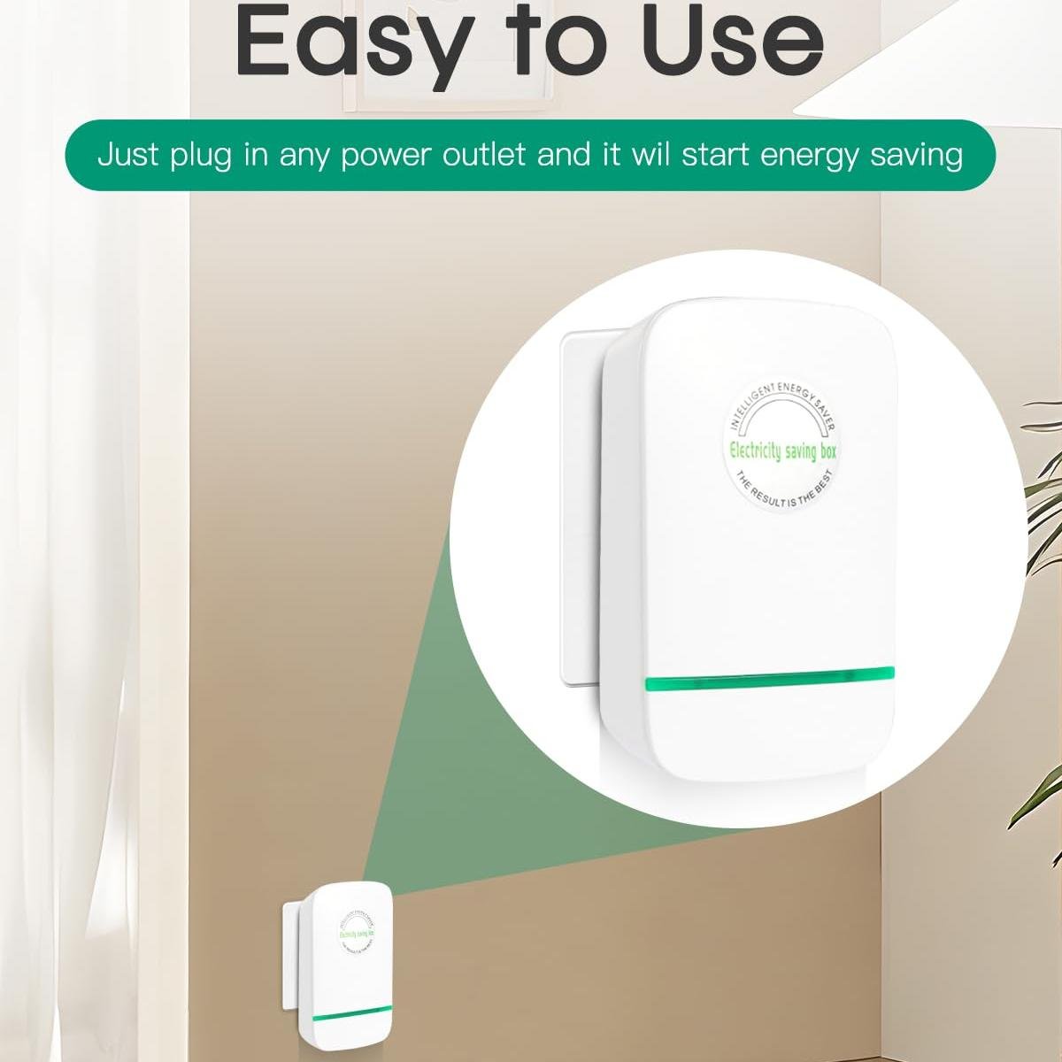 Energy Saver Plug-In Power Box with US Plug 2026 Updated Design, Compatible with 90–250V Input Range
