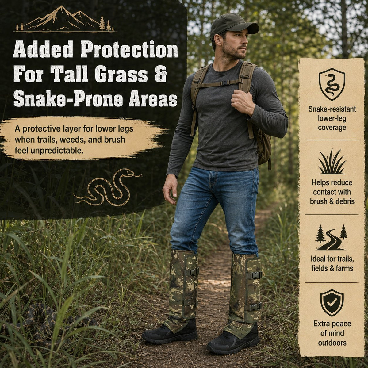 🌿 Snake-Resistant Outdoor Leg Gaiters🌿