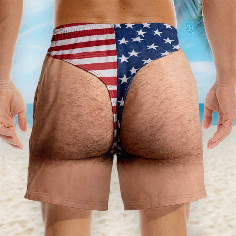 🔥Custom Funny Patriotic Men Swim Trunks