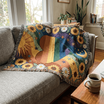 🏳️‍🌈 Handcrafted Rainbow Knit Blanket – Celebrating Pride, Unity & Personal Expression 🌈